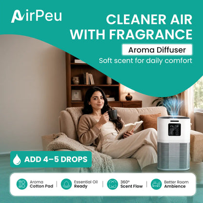AirPeu H13 HEPA Air Purifier for Large Rooms (140m²)