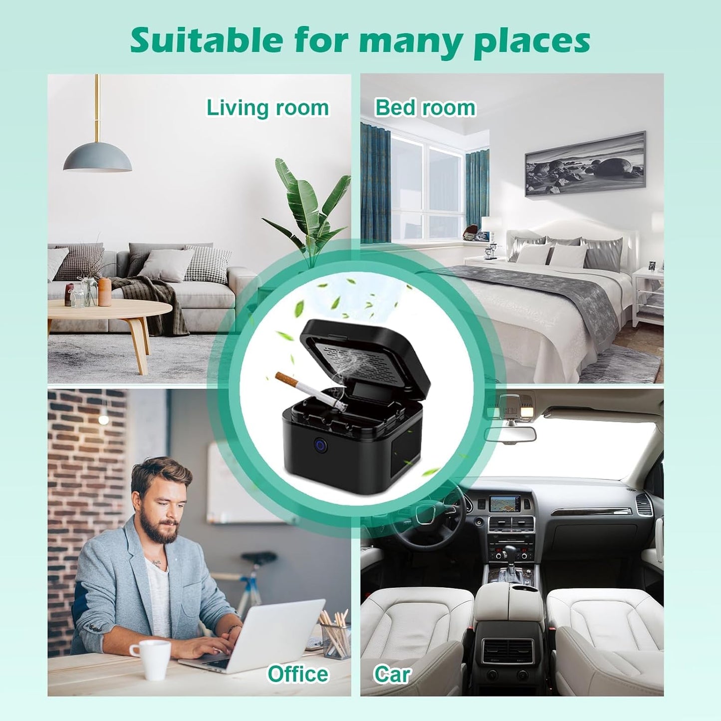 AirPeu Smokeless Ashtray Purifier (Fresh Air in Your Car, Home, and Office)