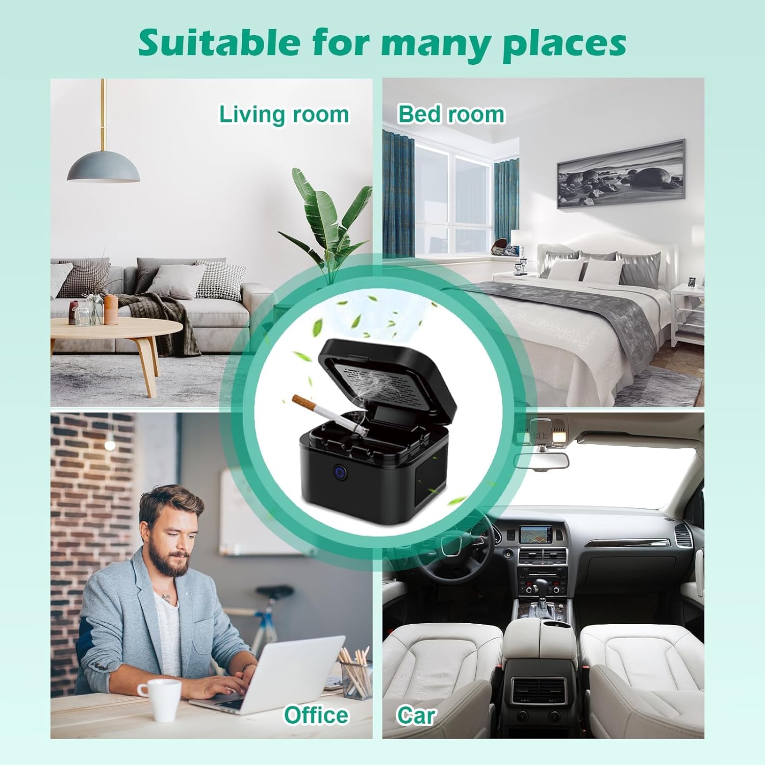 AirPeu Smokeless Ashtray Purifier (Fresh Air in Your Car, Home, and Office)
