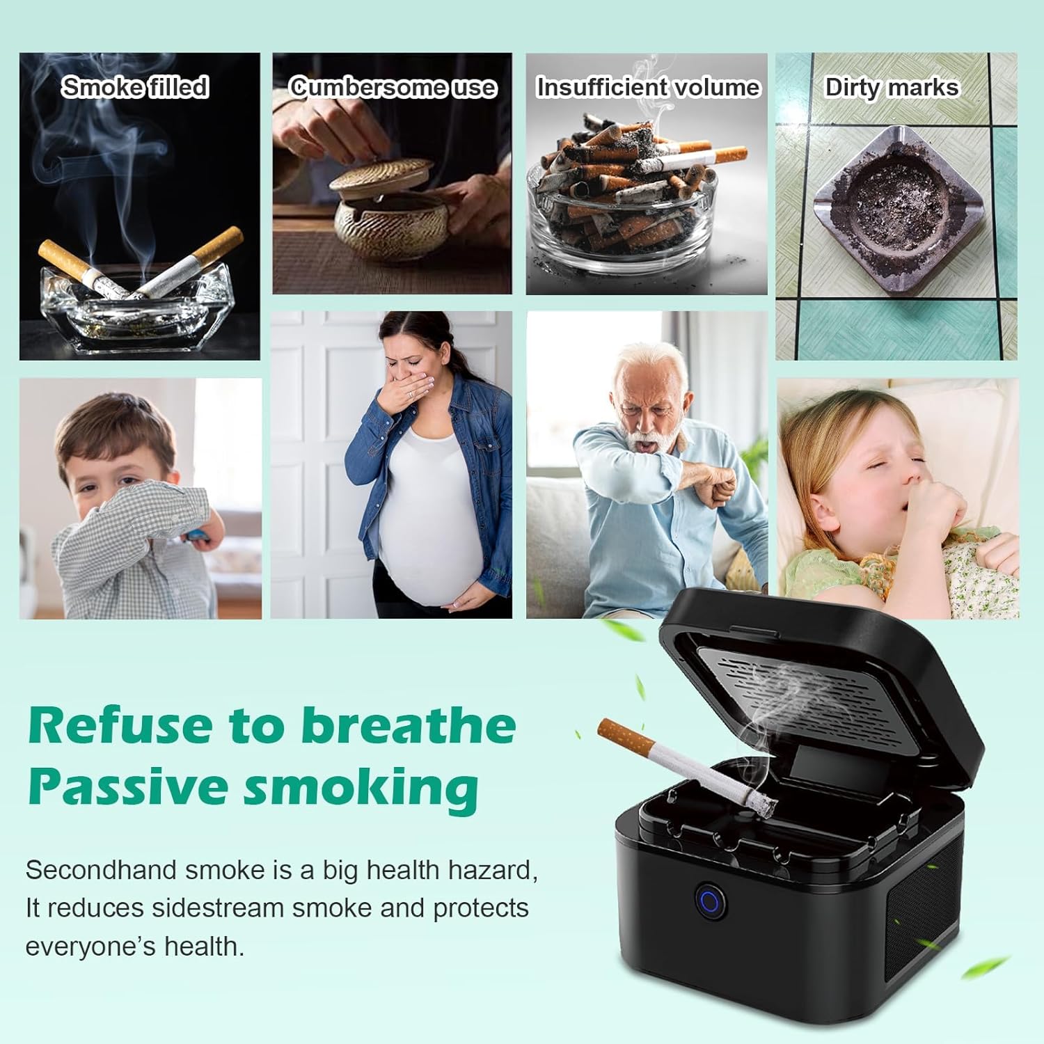 AirPeu Smokeless Ashtray Purifier (Fresh Air in Your Car, Home, and Office)