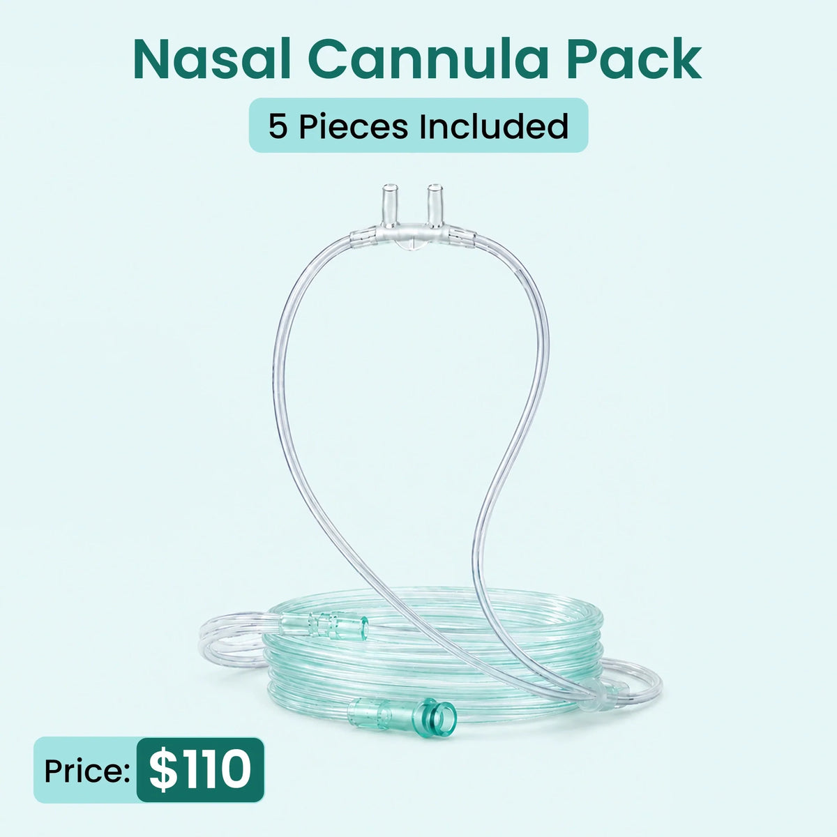 5 Pieces Nasal Cannulas For 1-3L/Min Portable Oxygen Concentrator | 2M Flexible PVC Tubing