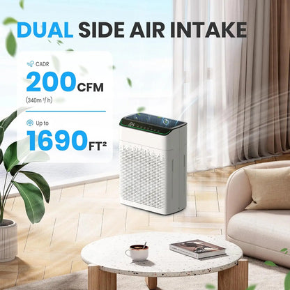 AirPeu WiFi Air Purifier for Large Rooms, HEPA, Alexa, PM2.5, 23dB