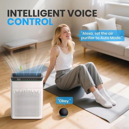 AirPeu WiFi Air Purifier for Large Rooms, HEPA, Alexa, PM2.5, 23dB