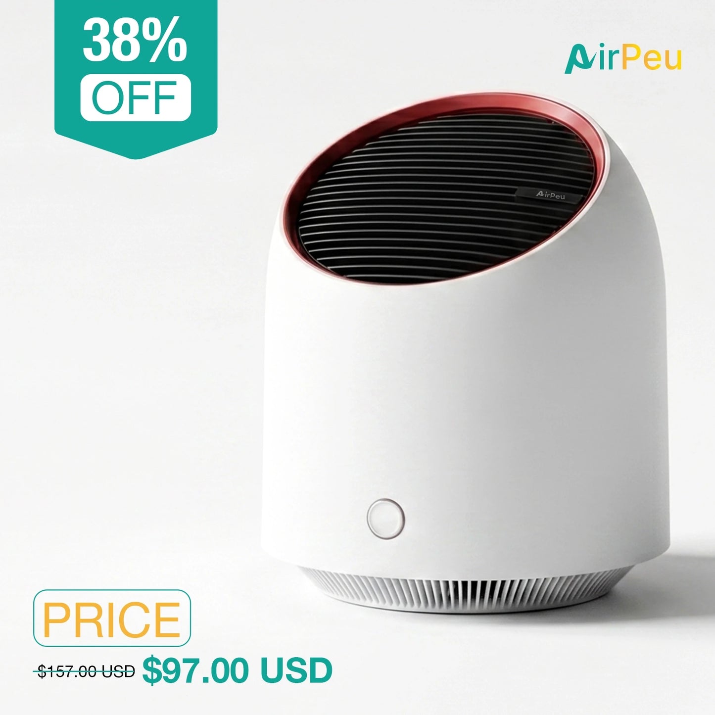 AirPeu Portable Mini Air Purifier with HEPA Filter: USB Rechargeable, Ideal for Offices, Dorms & Kitchens