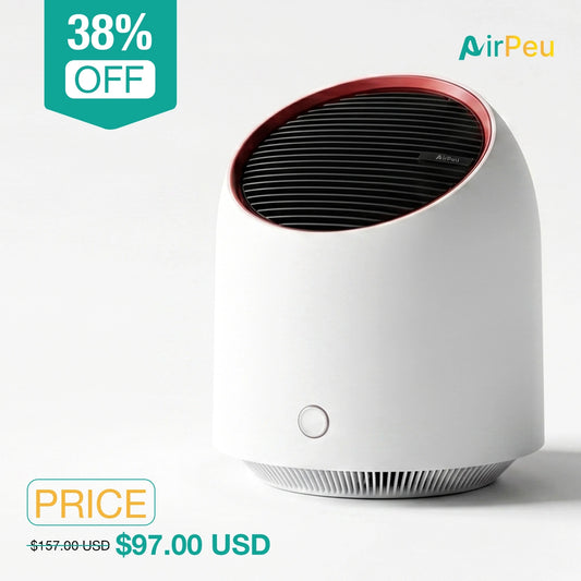 AirPeu Portable Mini Air Purifier with HEPA Filter: USB Rechargeable, Ideal for Offices, Dorms & Kitchens