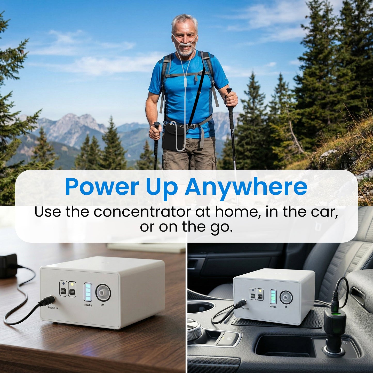 1–3L/Min Portable Oxygen Concentrator | 1.1lb Lightweight Design | Free Carry Bag