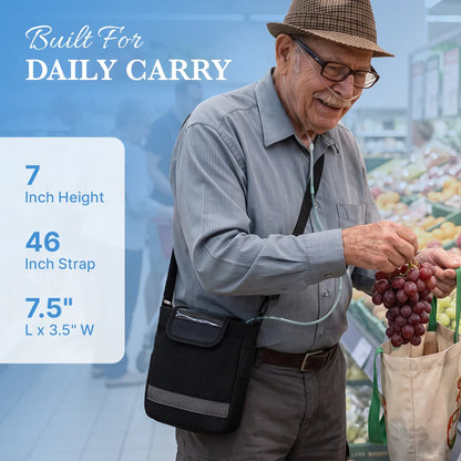 Shoulder Strap Carry Bag For 1-7L/Min Portable Oxygen Concentrator | Protective Travel Case