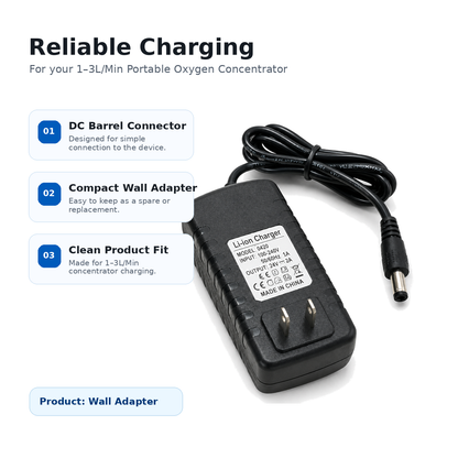 Wall Adapter For 1-3L/Min Portable Oxygen Concentrator | 4.2V Li-ion Charger
